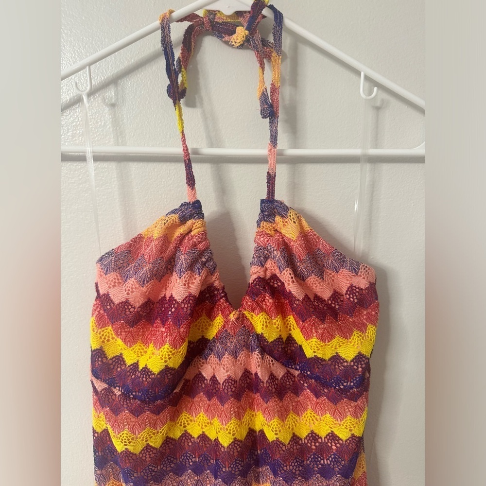 WILD FABLE Women's Crochet Halter Slip Dress - Picture 4 of 8
